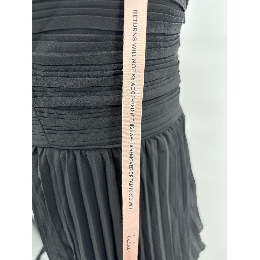 Lulus Seriously Sensational Black Strapless Tiered Pleated Maxi Dress Size L - Picture 12 of 14